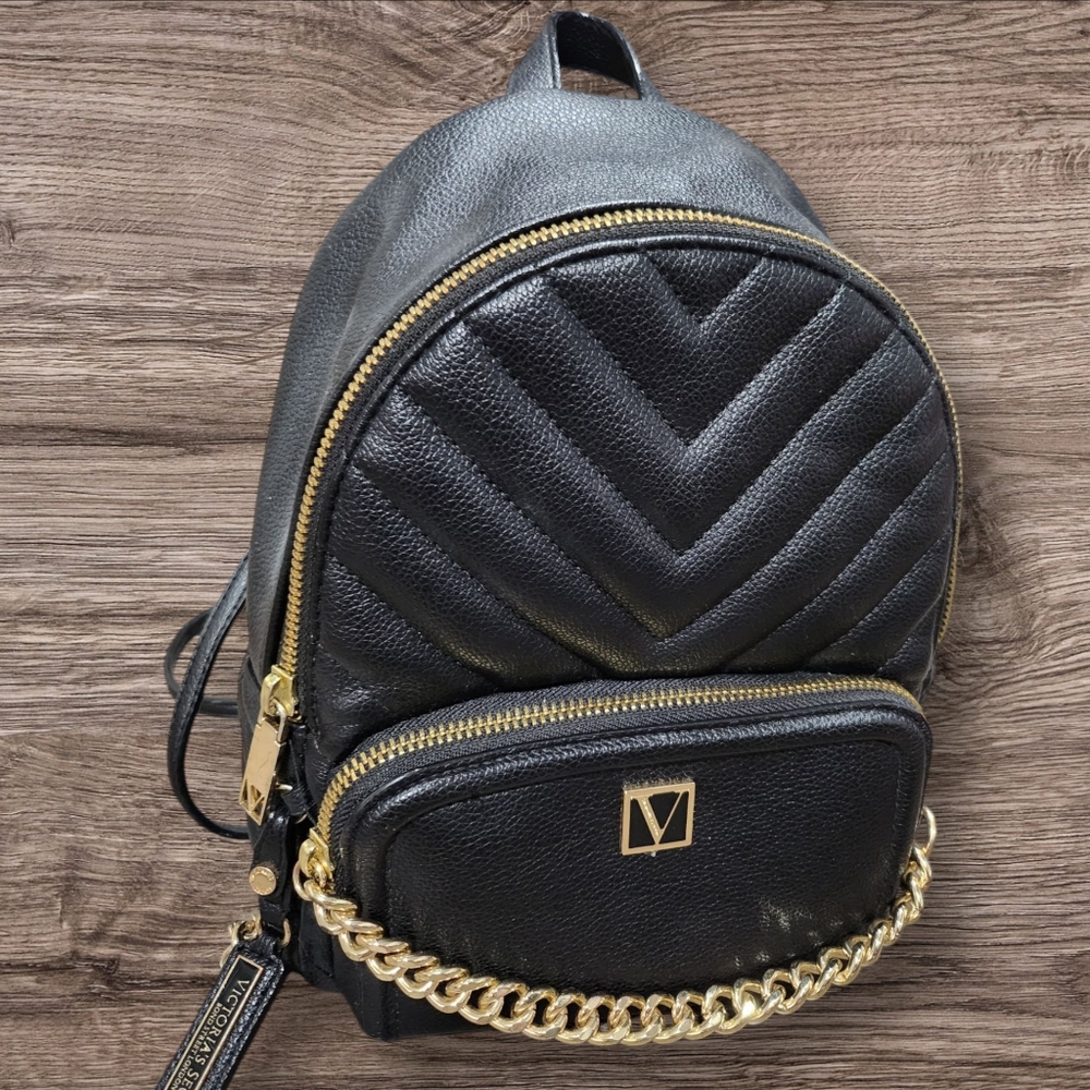 Black Quilted Leather Backpack